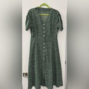 Green Floral Dress Size L
